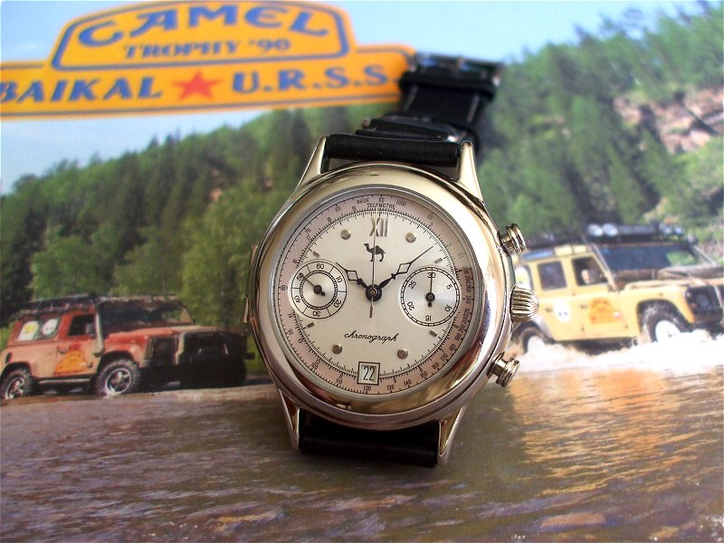 His first watch: a Camel Trophy chronograph.